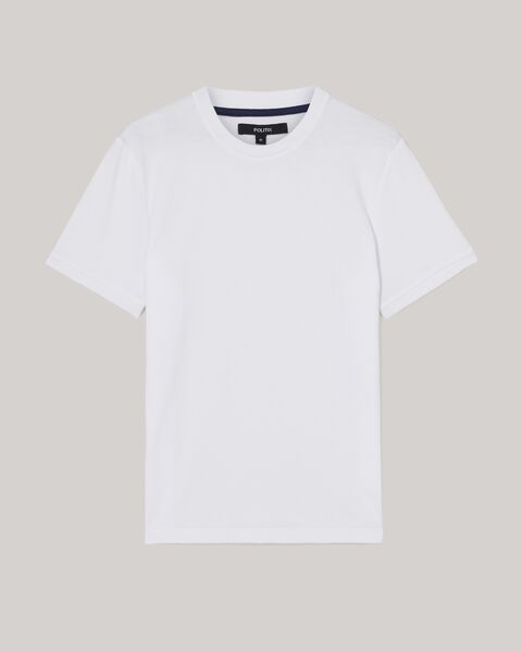 Slim Fit Jacquard Texture Tee, White, hi-res